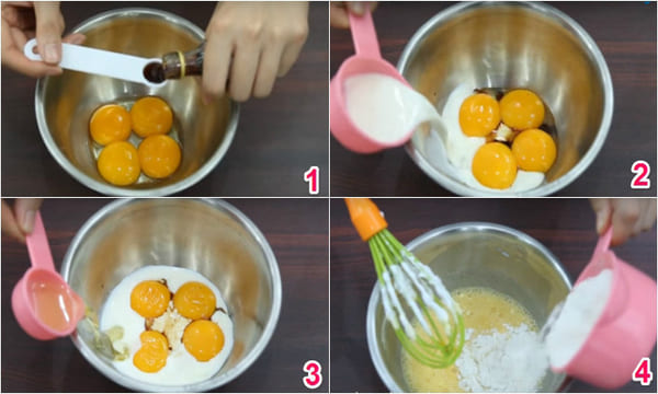 cách làm bánh bông lan cuộn đơn giản 