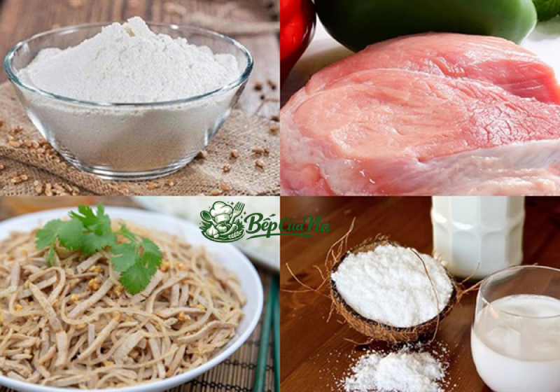 Nguyên liệu cần chuẩn bị để làm bánh tằm bì